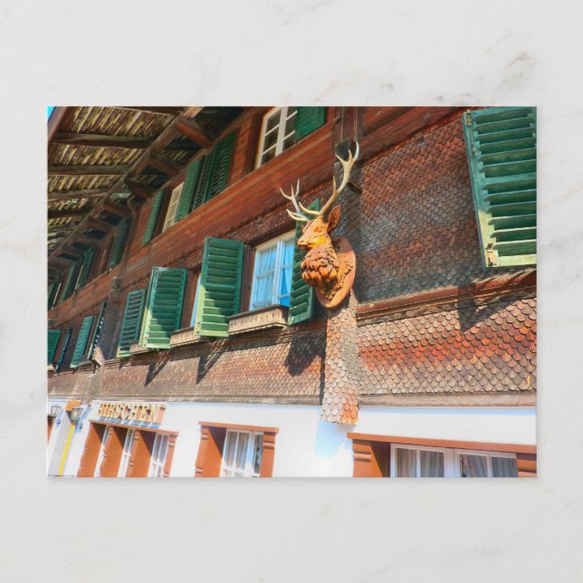 Interlaken, Wooden chalet in Unterseen Postcard (Front)