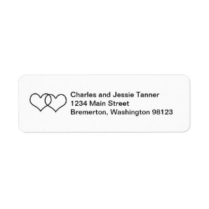 Interlocked Hearts - Black and White