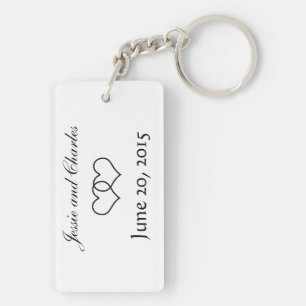Interlocked Hearts - Black and White Key Ring