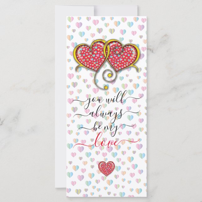 Interlocked Hearts Custom Elegant Valentine’s Day Card (Front)
