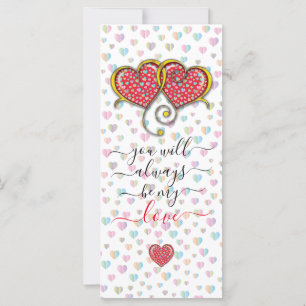 Interlocked Hearts Custom Elegant Valentine’s Day Card