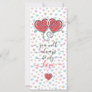 Interlocked Hearts Custom Elegant Valentine’s Day Card