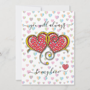 Interlocked Hearts Custom Elegant Valentine’s Day Card