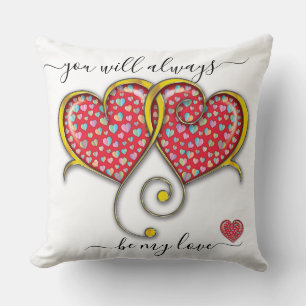 Interlocked Hearts Custom Elegant Valentine’s Day Cushion