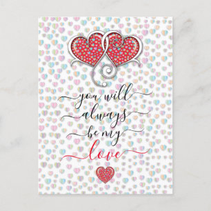 Interlocked Hearts Custom Elegant Valentine’s Day Postcard