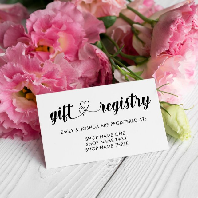 Interlocked Hearts Gift Registry Wedding Enclosure Card (Creator Uploaded)