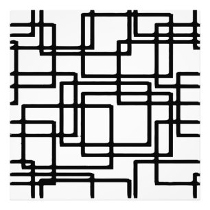 Interlocking Black Squares Artistic Design Photo Print