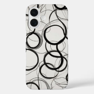 Interlocking Circles Line Art iPhone 16 Case