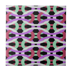 interlocking colourful circles tile