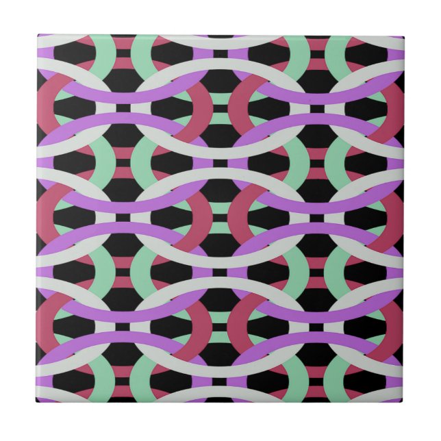 interlocking colourful circles tile (Front)