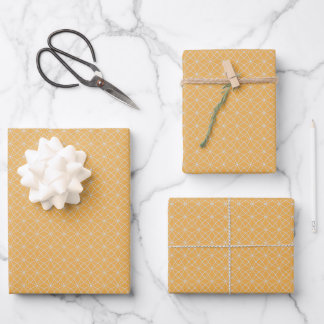 Interlocking Curves on Light Orange Wrapping Paper Sheet