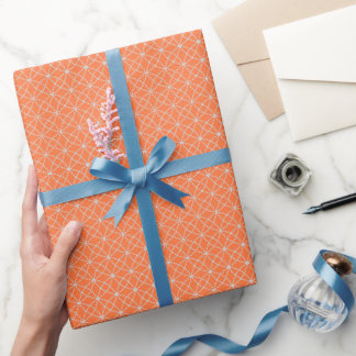 Interlocking Curves on Orange Wrapping Paper
