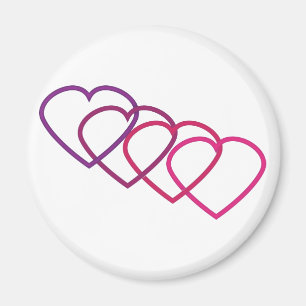 interlocking hearts magnet