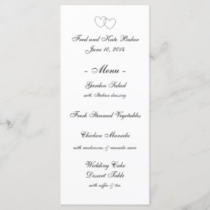 "Interlocking Hearts" Menu Cards