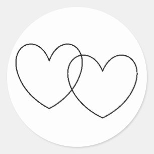 "Interlocking Hearts" Stickers