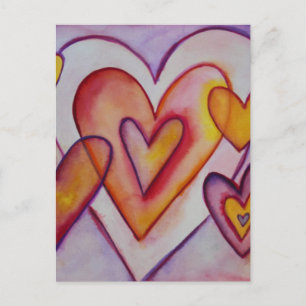 Interlocking Love Hearts Custom Art Postcards