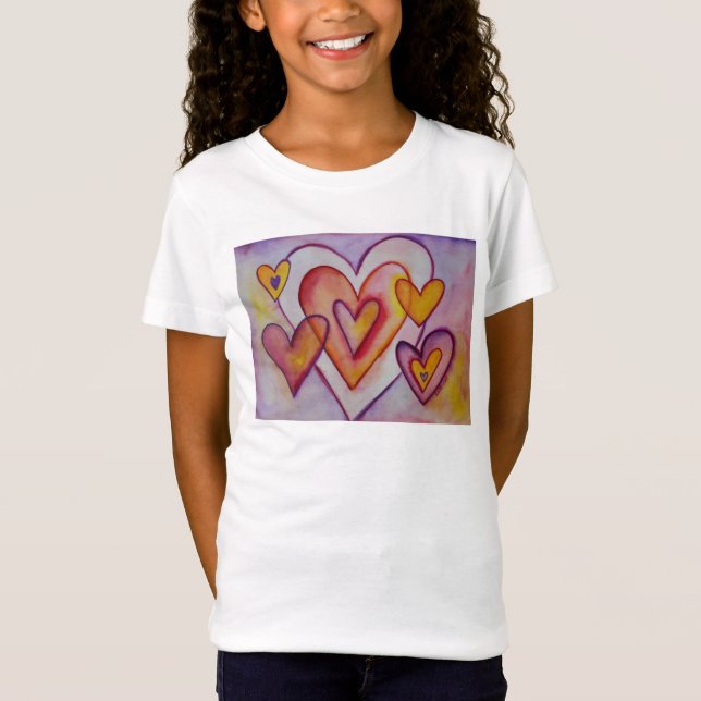 Interlocking Love Hearts Painting Custom Art Shirt (Front)