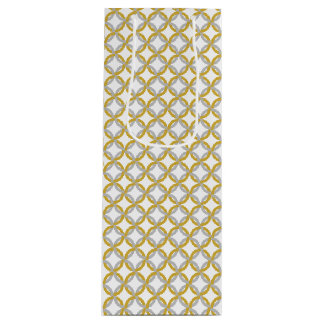 Interlocking Rings Celebration in Gold & Silver Wine Gift Bag