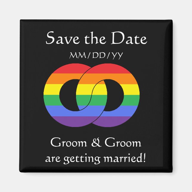 Interlocking Rings - rainbow - magnet (Front)