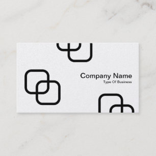 Interlocking Squares - Black on White (Platinum) Business Card