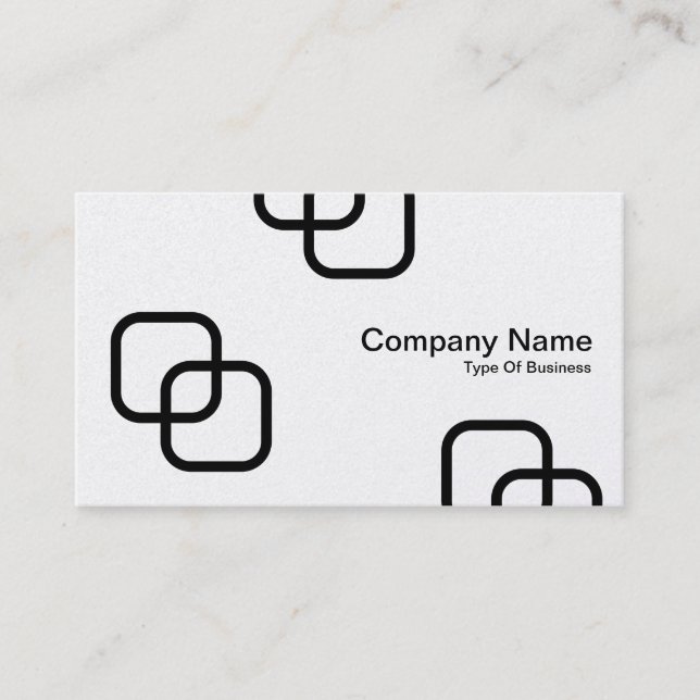Interlocking Squares - Black on White (Platinum) Business Card (Front)
