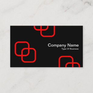 Interlocking Squares - Red on Black Business Card