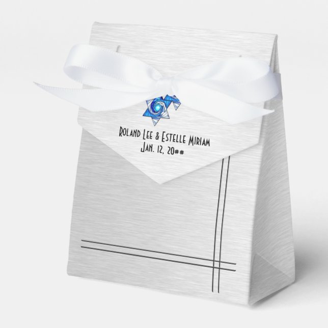 Interlocking Stars (Personalised) Favour Box (Front Side)