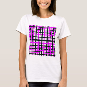 Interlocking Stripes Black White Pink T-Shirt