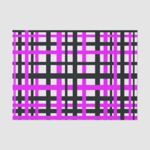 Interlocking Stripes Black White Pink Tissue Paper