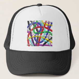 Interlocking tubes trucker hat