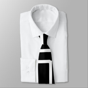 Interlocking White Squares Artistic Design Tie