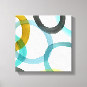 Interlocking Yellow & Blue Circles Canvas Print