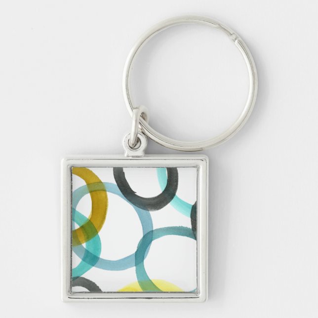 Interlocking Yellow & Blue Circles Key Ring (Front)
