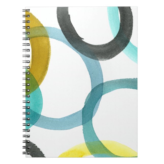 Interlocking Yellow & Blue Circles Notebook (Front)