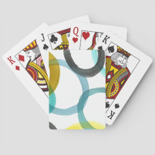 Interlocking Yellow & Blue Circles Playing Cards