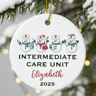 Intermediate Care Unit Cute Snowflake Nurse  Ceramic Tree Decoration