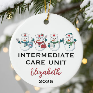 Intermediate Care Unit Cute Snowflake Nurse Ceramic Tree Decoration