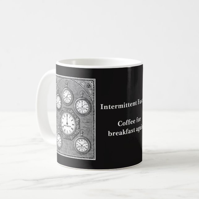 Intermittent Fasting Clock Mug (Front Left)