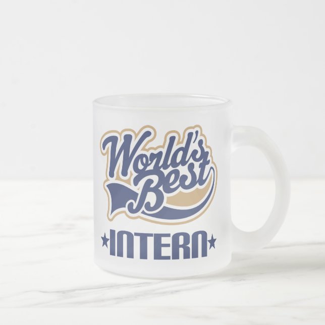 Intern Gift Frosted Glass Coffee Mug (Right)