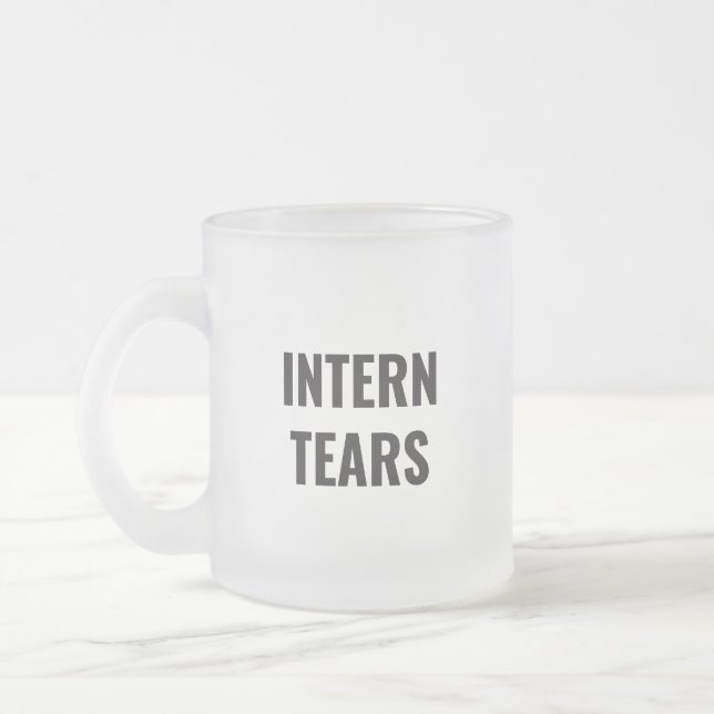 Intern Tear Frosted Glass Coffee Mug (Left)