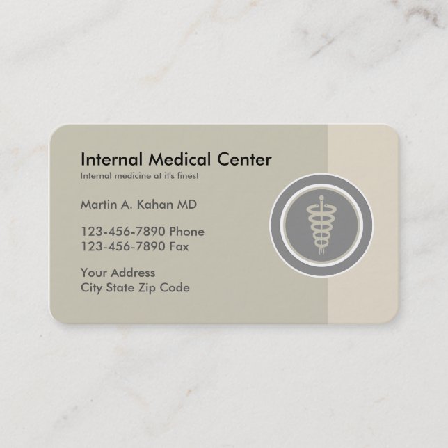 Internal Medicine Doctor Business Card (Front)