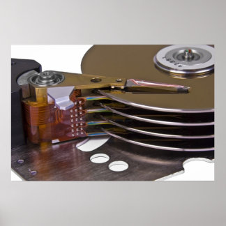 Internals of a hard disc drive poster