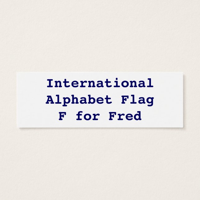 International Alphabet Flags F (Back)