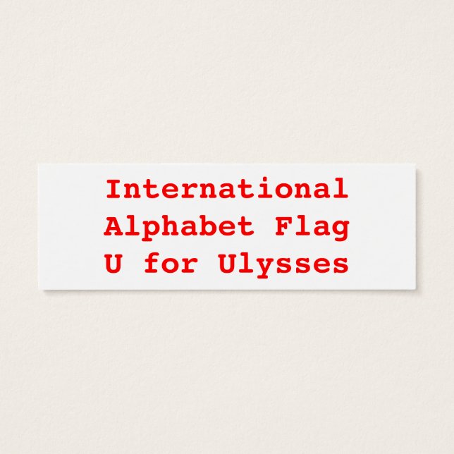International Alphabet Flags U (Back)