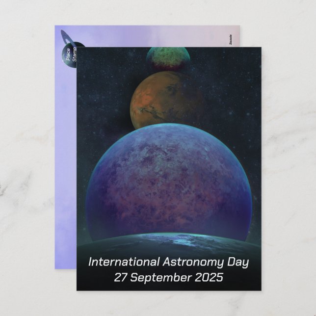 International Astronomy Day - Planets Holiday Postcard (Front/Back)