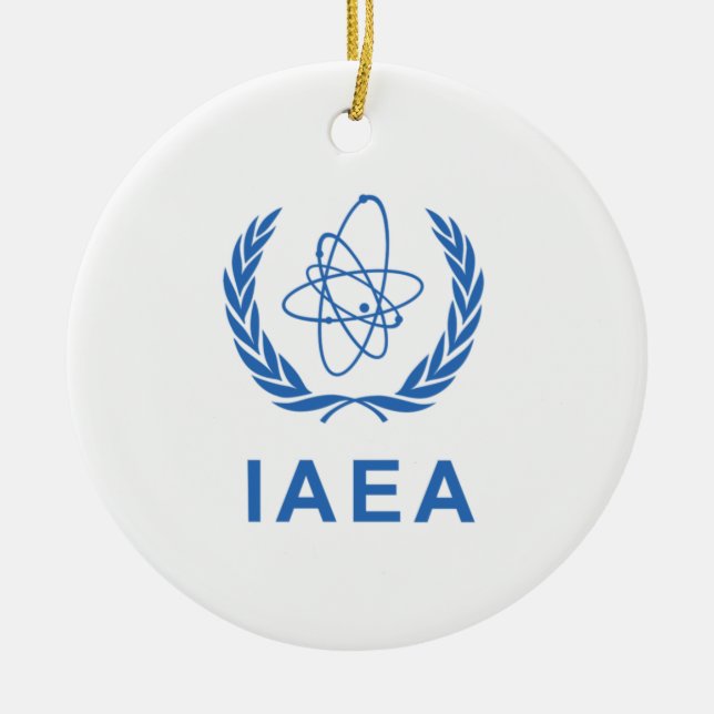 International Atomic Energy Agency flag  Ceramic Tree Decoration (Front)