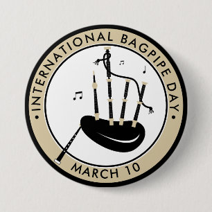 International Bagpipe Day 7.5 Cm Round Badge