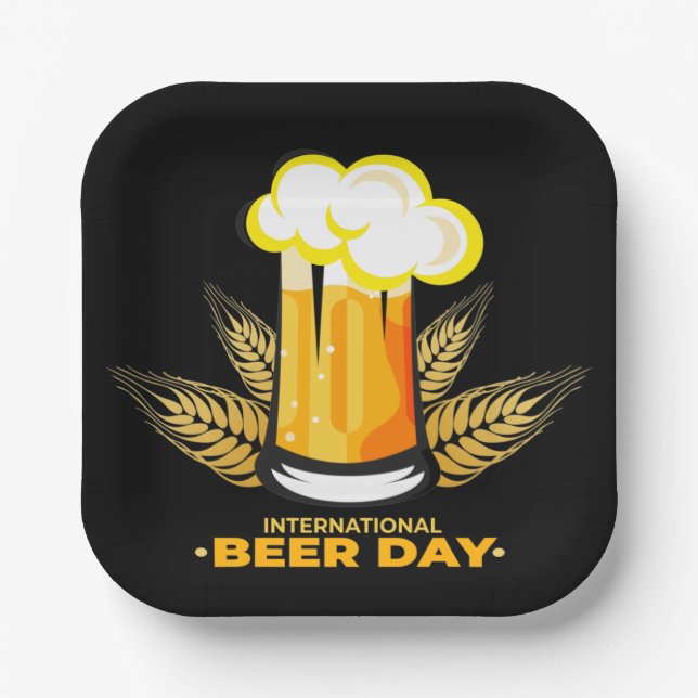 International Beer Day      Paper Plate (Front)