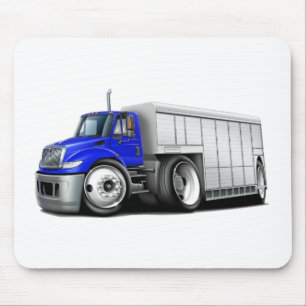 International Blue-White Delivery Truck Mouse Mat