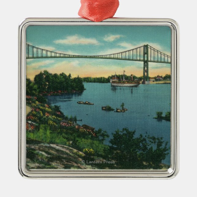 International Bridge American Span View # 2 Metal Tree Decoration (Front)